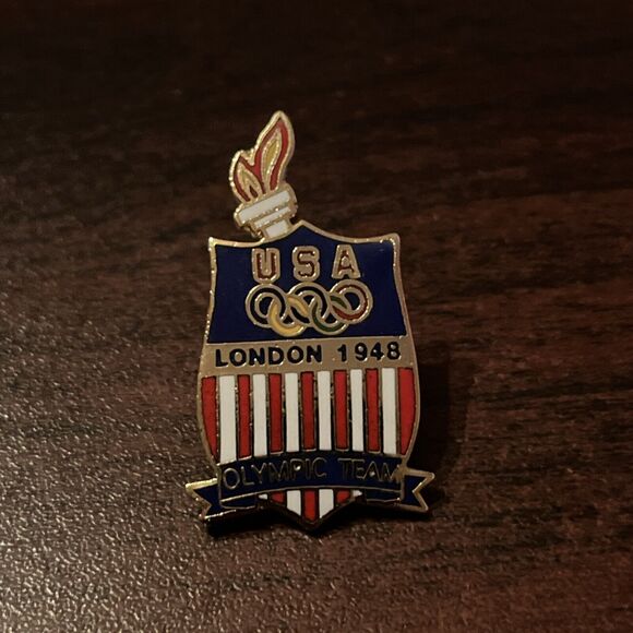 Olympic Summer Games 1948 London England Team USA Lapel‎ Pin - Picture 1 of 3